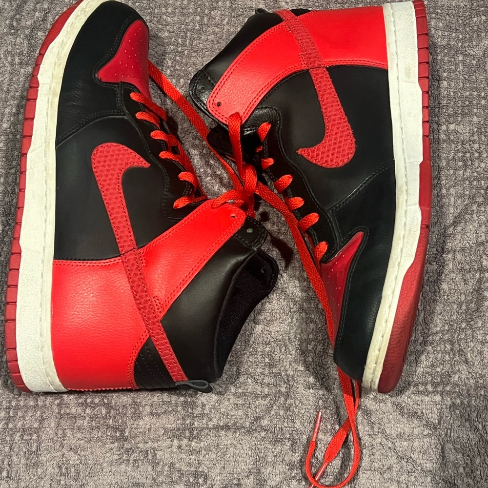 Nike J Pack Red and Black High-Top Sneakers